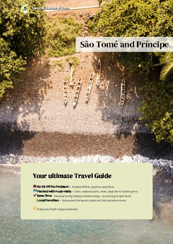 example page 0 from our offline Travel Guide for São Tomé and Príncipe